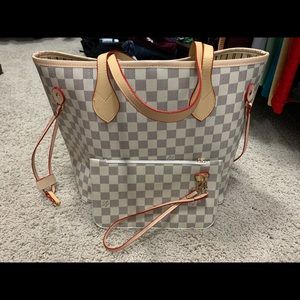White Checkered Tote
